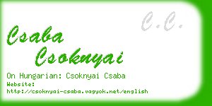 csaba csoknyai business card